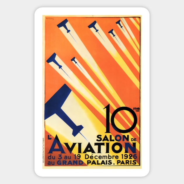 Salon De Aviation Meet 1926 Paris France Vintage Airplane Sticker by vintageposters